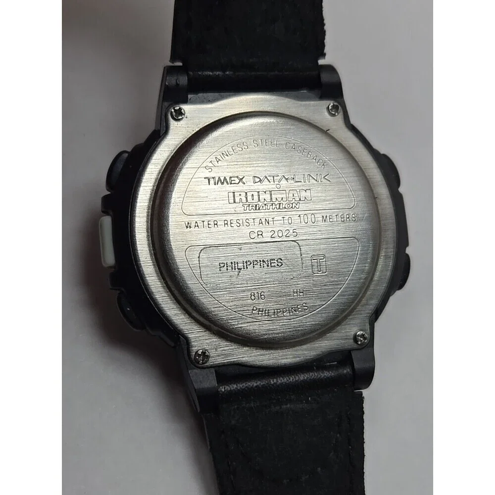 Vintage Timex Data Link Ironman Triathlon Watch Multi Lap New Battery -    Read